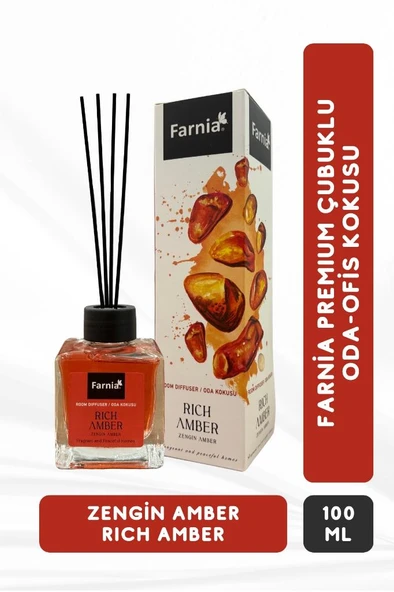 Farnia Premium Çubuklu Oda ve Ofis Kokusu 100 Ml Zengin Amber Rich Amber
