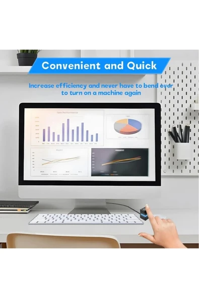 silabor Bilgisayar Power Tuşu Bilgisayar Açma Kapatma Tuşu 10 Metre Kablo Uzunluğu - 3