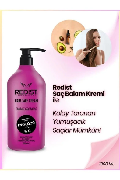 Redist Avokado Yağlı Yıpranmış Saçlara Özel Saç Bakım Kremi 1000 ml - 2