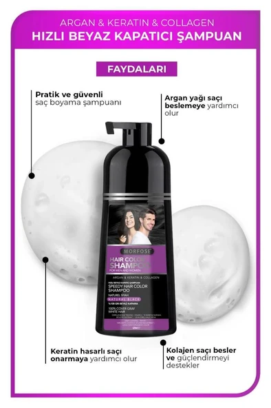 Morfose Siyahlaştırıcı Şampuan Argan Keratin Kolajen Büyük Boy 420 Ml - Resim 2