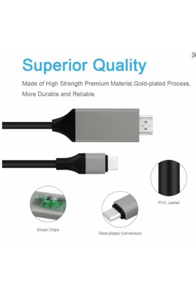 silabor 4330 Usb Type C 3.1 To Hdmi Çevirici Dönüştürücü Tv Bağlama Kablosu 4K - 5