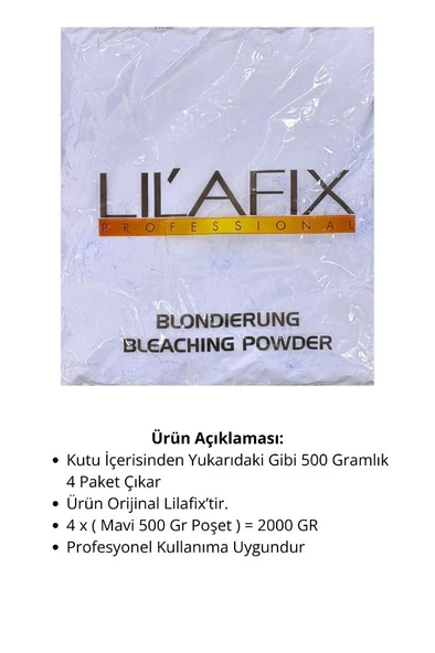 Lilafix Toz Açıcı Bleaching Powder Mavi 2000 GR - 2