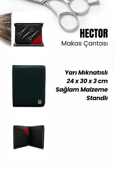 Hector Kuaför ve Berberlere Özel Mıknatıslı Standlı Set Makas Çantası - 6