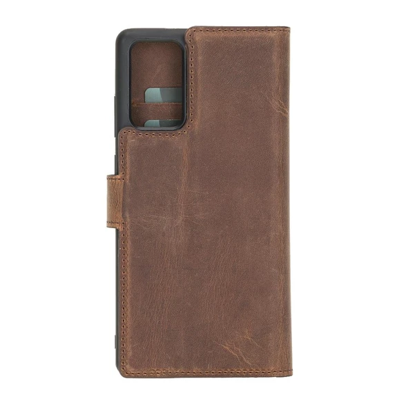 Samsung Galaxy Note 20 Uyumlu Deri Cüzdanlı Kılıf G2 Kahve - 5