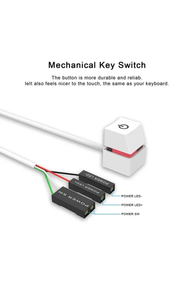 silabor Bilgisayar Power Tuşu Bilgisayar Açma Kapatma Tuşu 10 Metre Kablo Uzunluğu - 3