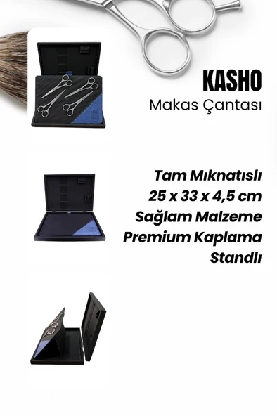 Kasho Kuaför ve Berberlere Özel Mıknatıslı Premium Set Makas Çantası - Resim 7