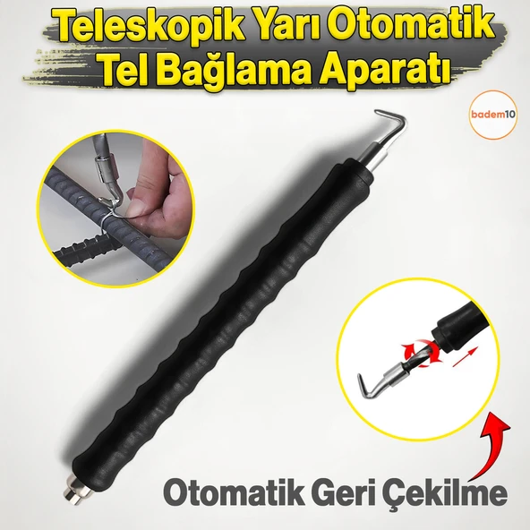 Teleskopik Yarı Otomatik Hızlı İnşaat Tel Demir Bağlama Bağlayıcı Sarma Aparatı Aleti Teli Makinası