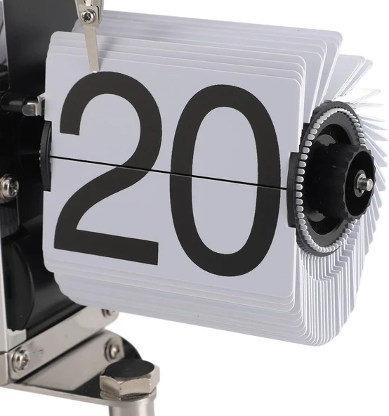 Valkyrie Retro Metanik Yaprak Saat Ev Ofis Masa Saati Paslanmaz Çelik Çift Bacak Beyaz - 4