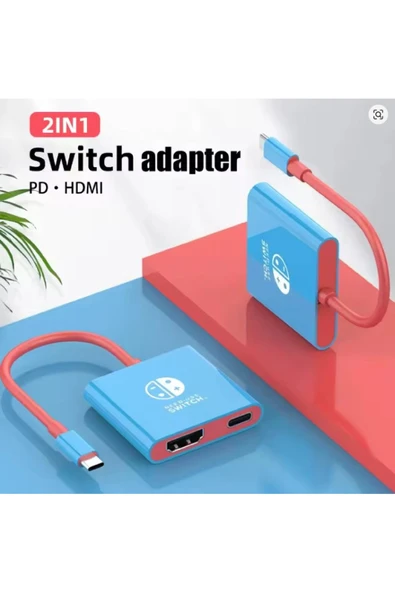 silabor 2'si 1 arada USB-C /Type-C - HDMI + USB-C /Video Dönüştürücü Switch Steam için Bağlantı İstasyonu - 4