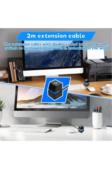 silabor Bilgisayar Power Tuşu Bilgisayar Açma Kapatma Tuşu 10 Metre Kablo Uzunluğu - 5