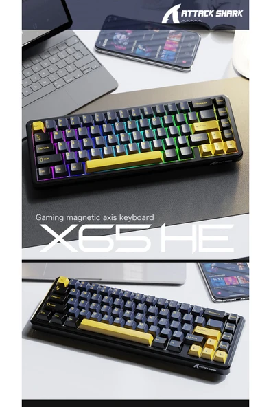 silabor Attack Shark X65 He Manyetik Switch Rapid Trigger Gaming Klavye Hall Effect - Resim 7