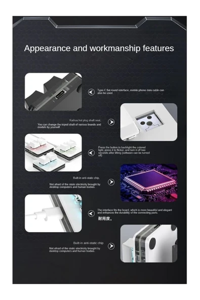 silabor 2 Tuşlu Mini Klavye Makro Klavye Mekanik Rgb Pın Klavyesi Programlanabilir Windows Ve Mac Için - 7