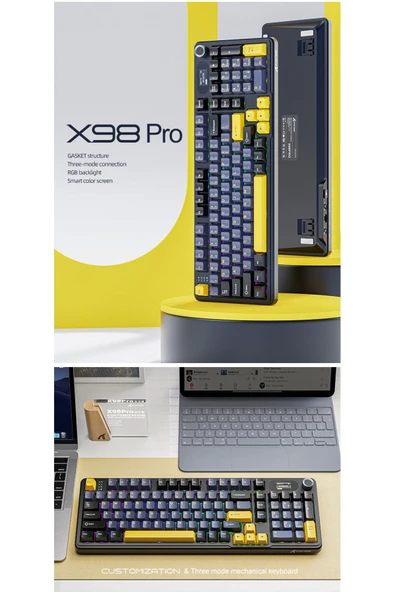 silabor Attack Shark X98Pro Gaming Klavye - Mekanik Switch RGB - Resim 4