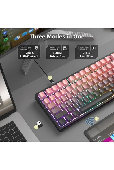 silabor Magegee Light100 Hot-swappable Kablosuz Win/mac Uyumlu Custom Klavye Hall Effect - 3