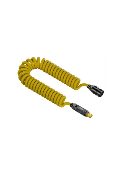 silabor 20 Gbps 140 w destekli Type-C To Type-C Dişi Kablo Coiled 1.8 metre