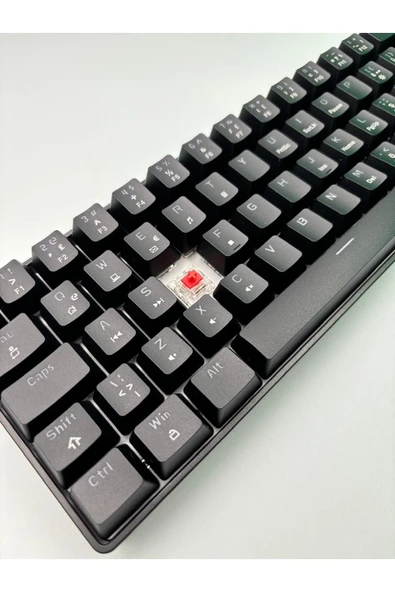 silabor T60 Siyah Renk Kırmızı Switch RGB Mekanik Kablolu Driverli Oyuncu Klavyesi T60 Mini Türkçe Q Klavye - 7