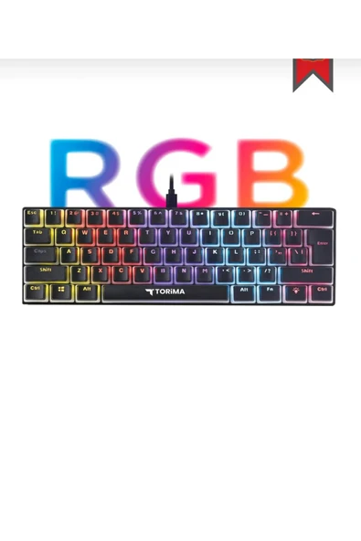 labordışticaret T60 Siyah Kırmızı Switch Rgb Klavye Kablolu Gaming Oyuncu Klavyesi ürün görseli