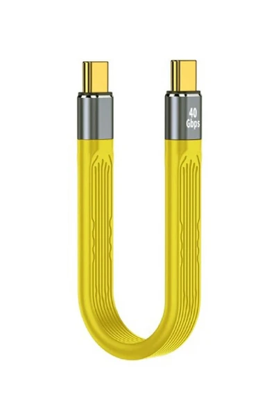 silabor Type-C To Type-C Kablo 40 GBPS USB Type Kablosu 100W Pd Hızlı Şarj Kablosu - Sarı C-4 10 Cm
