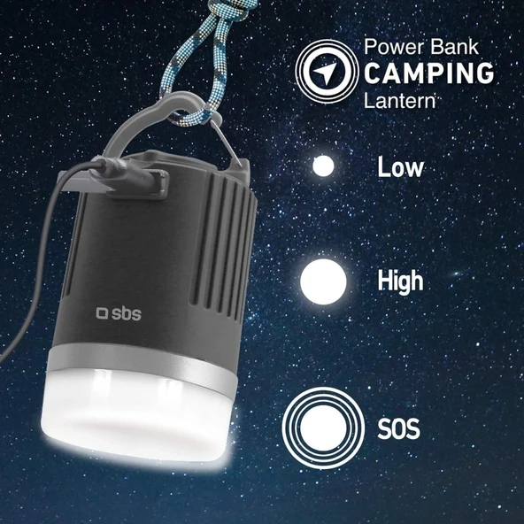 OUTLET SBS Outdoor Waterproof Led Fenerli Taşınabilir Şarj Cihazı 8800 mAh (OUTLET) - 3