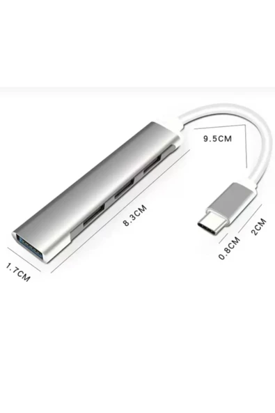 Arkhelais To Usb Hub 4 Port Çoklayıcı 4in1 Macbook Ile Uyumlu Çoğaltıcı Type C To Usb Converter Hub - Resim 5