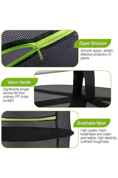 silabor Meyve-Sebze Kurutma Filesi 4 Katlı Asılabilir Katlanabilir Çantalı Bitki Kurutma Filesi - Resim 3