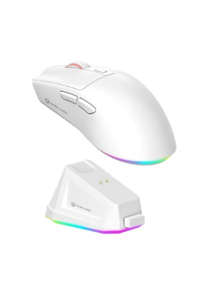 silabor Dark Alien X1 Light Tri Mode Wired Wireless Gaming Mouse Uyumlu  PAW3311 59 Gram Şarj İstasyonu - 2