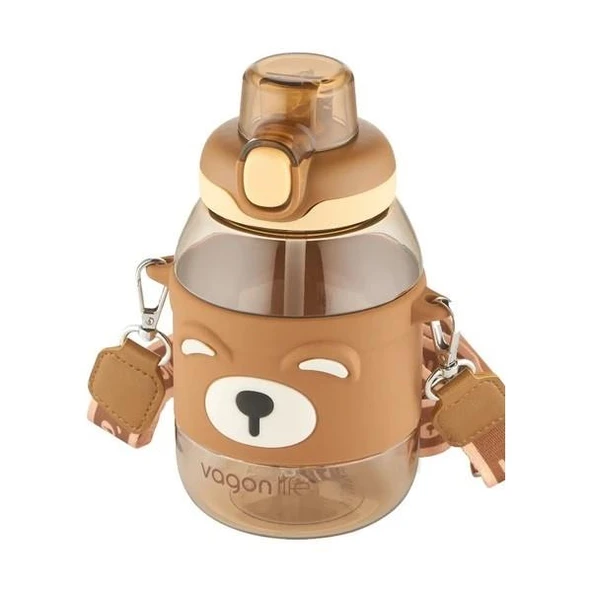 Vagonlife Pipetli Çocuk Matarası 750Ml Kahverengi