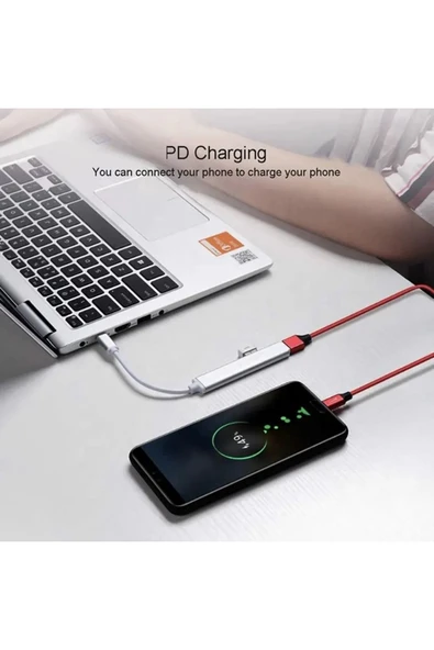 silabor Type-c To Usb Hub 4 Port Çoklayıcı Macbook Ile Uyumlu Çoğaltıcı Hub - 3