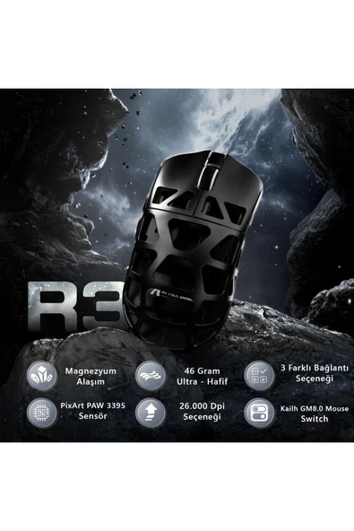 silabor Attack Shark R3 Magnezyum 8k Hz Mouse - 3