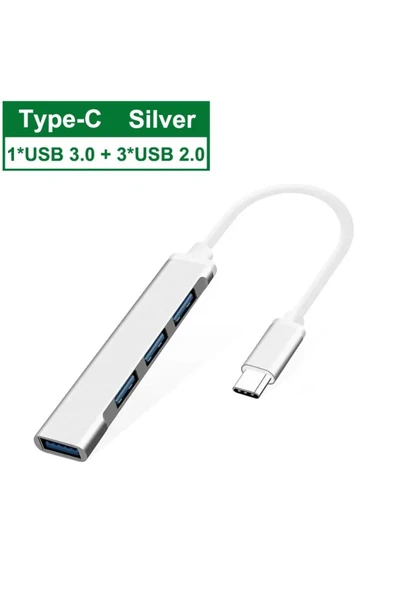 silabor Type-c To Usb Hub 4 Port Çoklayıcı Macbook Ile Uyumlu Çoğaltıcı Hub - 2