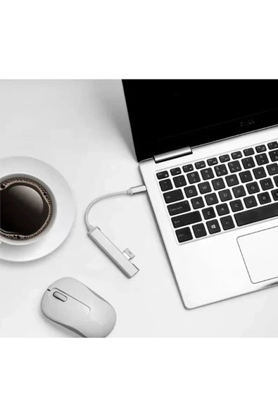 Arkhelais To Usb Hub 4 Port Çoklayıcı 4in1 Macbook Ile Uyumlu Çoğaltıcı Type C To Usb Converter Hub - Resim 7