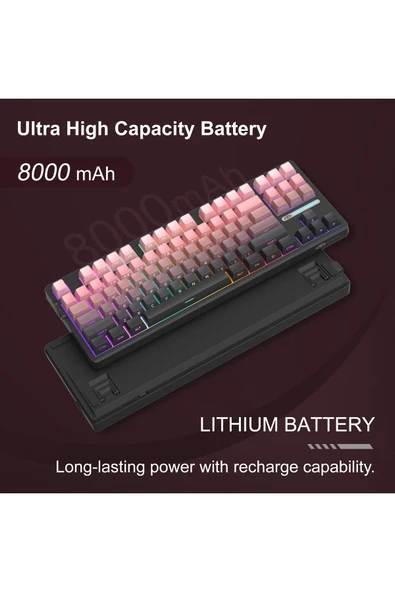 silabor Magegee Light87 Hot-swappable Kablosuz Win/mac Uyumlu Custom Klavye Hall Effect - Resim 3