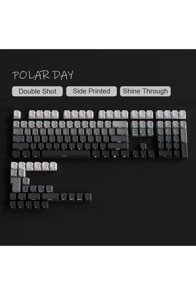 silabor GRADİENT Yan Baskı Klavye Tuşları Çift PBT Klavye Tuşları 130 key Kiraz MX KEYCAPS Oyun Klavyesi ürün görseli