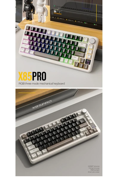 silabor ATTACK SHARK X85PRO Tri-mode Gasket Mekanik Klavye - 3