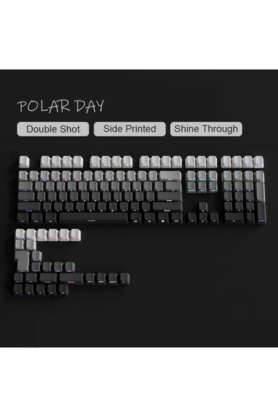 silabor GRADİENT Yan Baskı Klavye Tuşları Çift PBT Klavye Tuşları 130 key Kiraz MX KEYCAPS Oyun Klavyesi ürün görseli