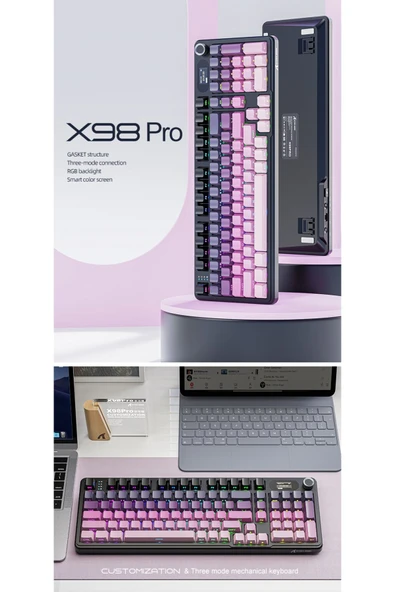 silabor Attack Shark X98Pro Gaming Klavye - Mekanik Switch RGB - 6