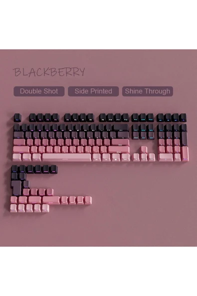 silabor GRADİENT Yan Baskı Klavye Tuşları Çift PBT Klavye Tuşları 130 key Kiraz MX KEYCAPS Oyun Klavyesi ürün görseli