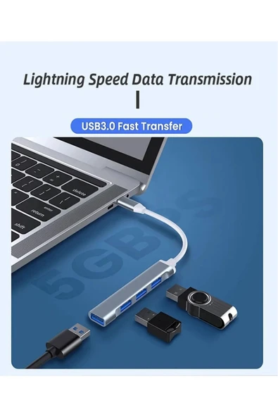 silabor Type-c Usb Çoğaltıcı Usb Hub Otg Usb Çoklayıcı Type C - 6
