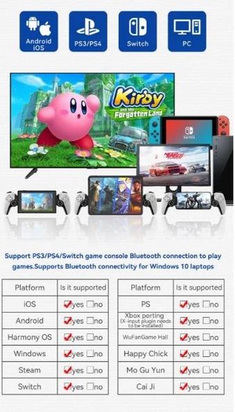 D9 Telefon Tablet Gamepad Bluetooth Kontroller 5.2 Kablosuz Android iOS PS4 Switch PC - Resim 3