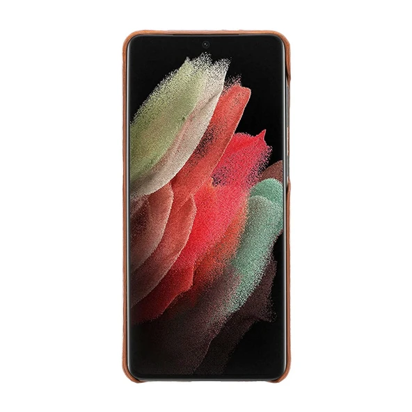 Samsung Galaxy S21 Plus Uyumlu Deri Arka Kapak UJ RST2EF Taba - 3