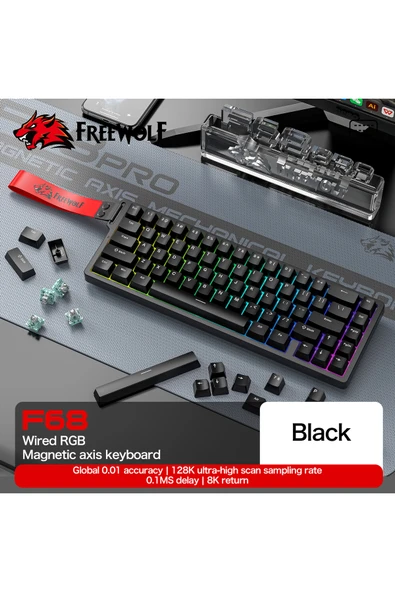 silabor Freewolf F68 He Esports Manyetik Switch Klavye - 0.125ms Ultra Düşük Gecikme, Rgb Aydınlatma - Resim 5
