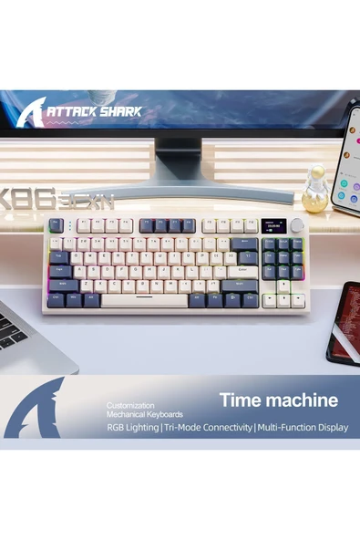 Attack Shark K86 Ekranlı Kablosuz Mekanik Klavye - 2