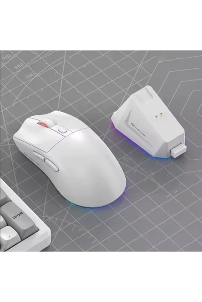 silabor Dark Alien X1 Light Tri Mode Wired Wireless Gaming Mouse Uyumlu PAW3311 59 Gram Şarj İstasyonu ürün görseli