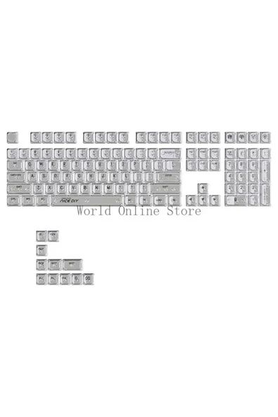 silabor 119 Keys Arkadan aydınlatmalı Crystal Key Şefaf KEYcaps