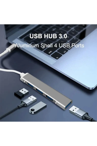 silabor Type-c To Usb Hub 4 Port Çoklayıcı Macbook Ile Uyumlu Çoğaltıcı Hub - 4