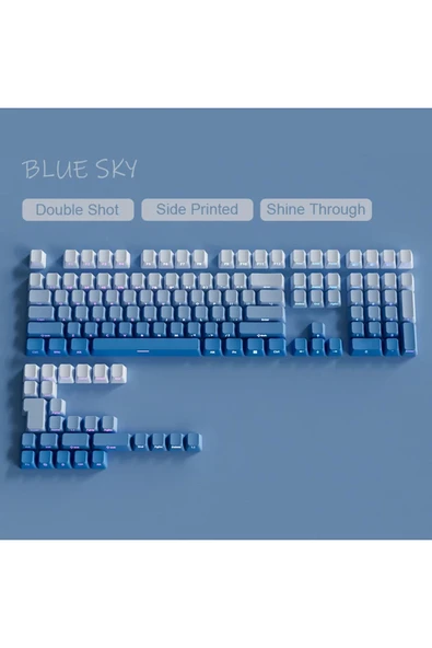 silabor GRADİENT Yan Baskı Klavye Tuşları Çift PBT Klavye Tuşları 130 key Kiraz MX KEYCAPS Oyun Klavyesi - 2