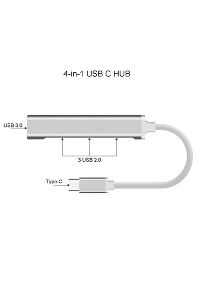 silabor Type-c To Usb Hub 4 Port Çoklayıcı Macbook Ile Uyumlu Çoğaltıcı Hub - 8