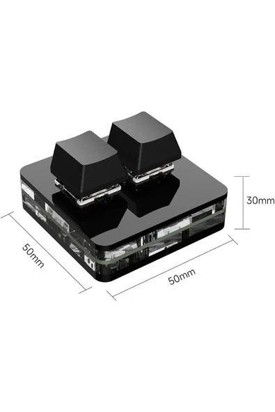 silabor 2 Tuşlu Bluetooth Mini Klavye Makro Klavye Mekanik Rgb Pın Klavye Programlanabilir Windows Ve Mac - 3