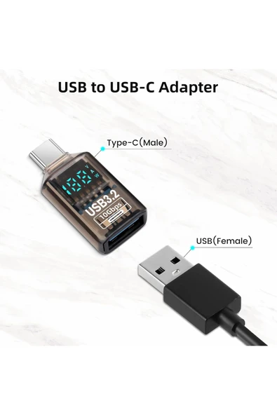 silabor USB Type-C adaptörü USB-A 3.2 soket dönüştürücü, OTG MacBook, Samsung ve diğer C tipi cihazlar için - 4