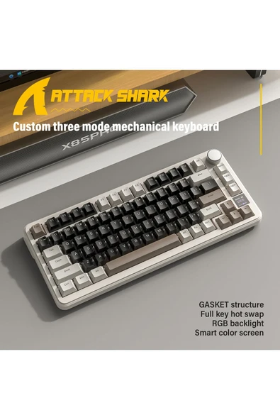 silabor ATTACK SHARK X85PRO Tri-mode Gasket Mekanik Klavye - 5